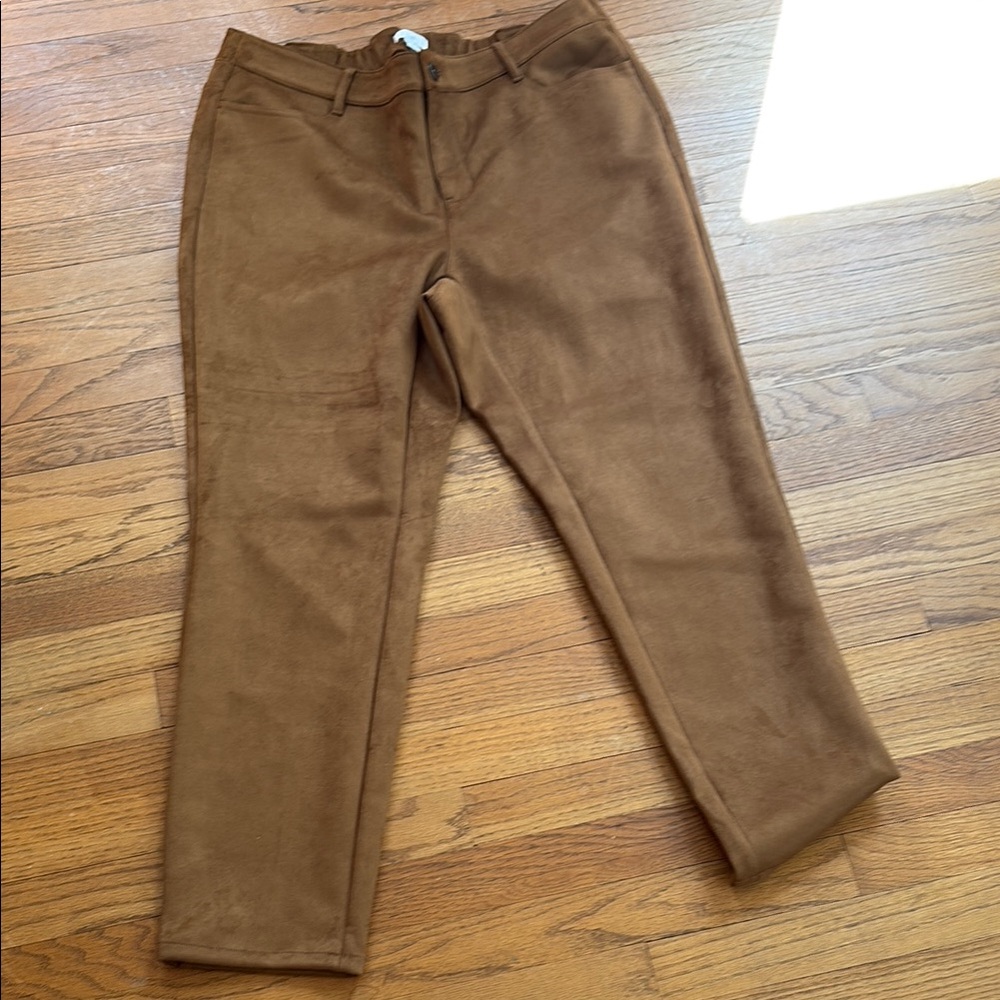 J. Jill Chestnut Suede Trousers